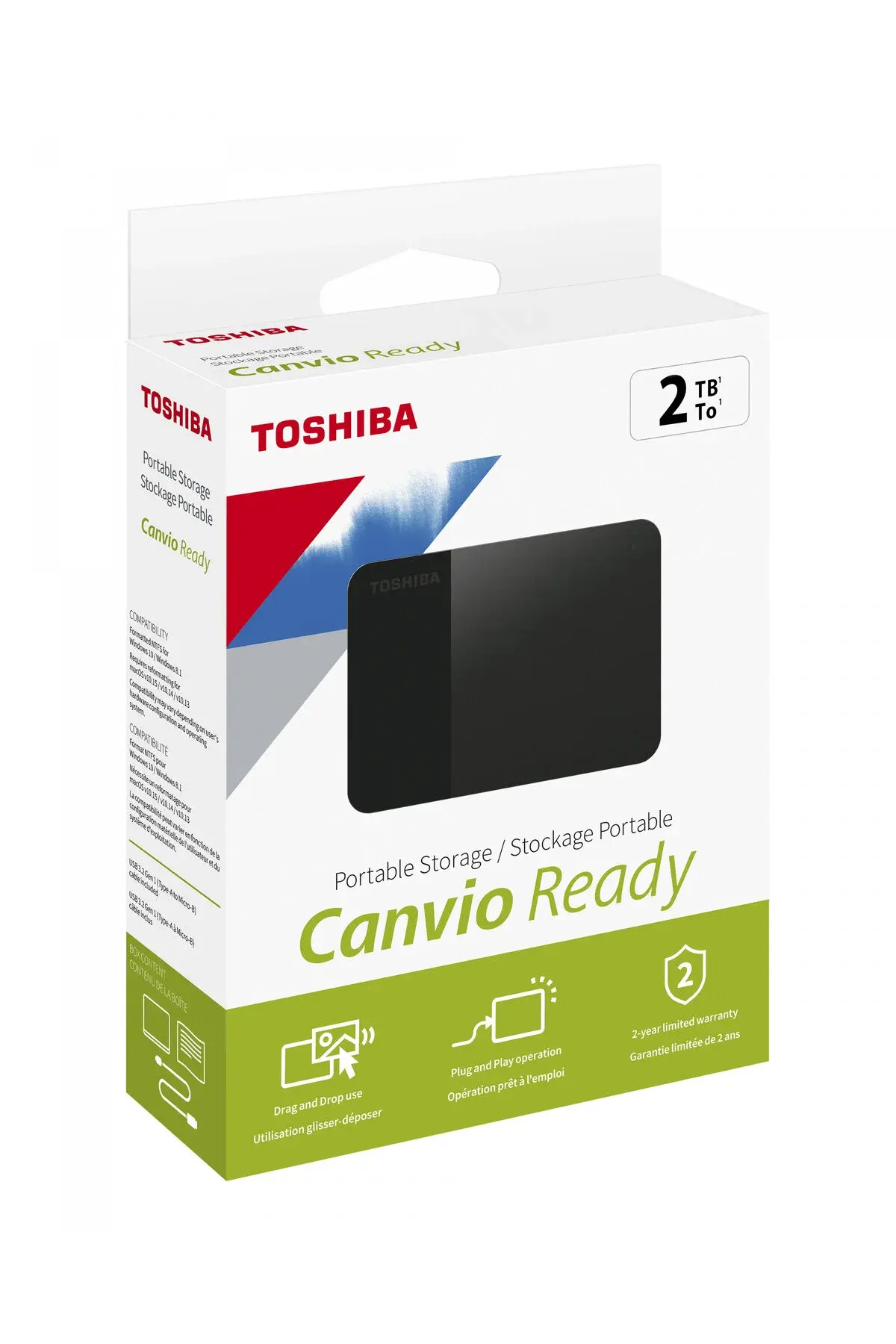 Toshiba 2TB CANVIO READY 2.5'' USB3.2 G1 HDTP320EK3AA
