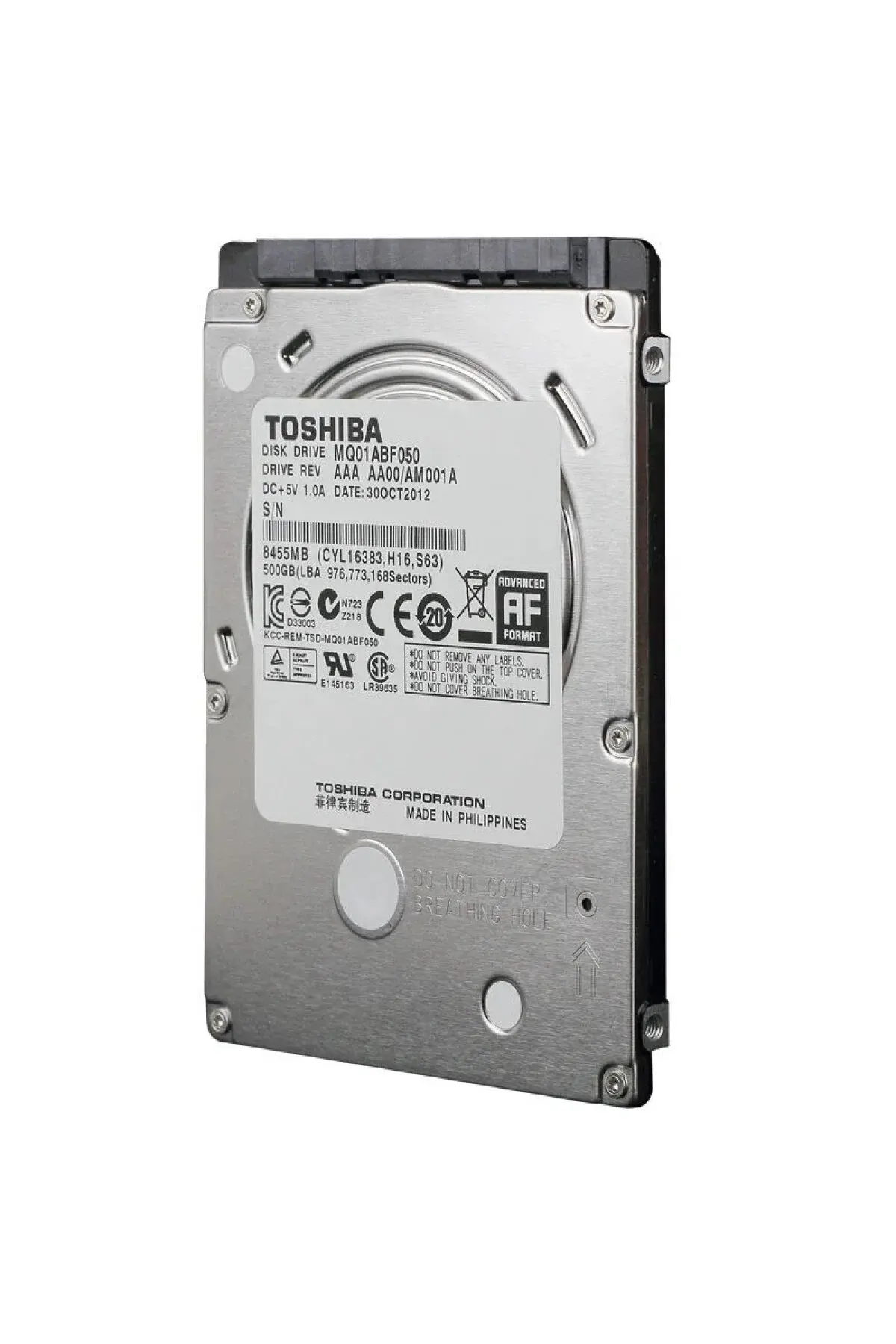 Toshiba Mq01abd050v 500 Gb 5400 Rpm 8 Mb Sata 3 2.5'' Notebook Hdd