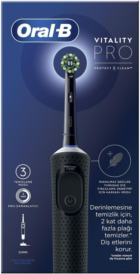 Oral-B D103 Vitality Pro Cross Action Şarjlı Diş Fırçası - Siyah