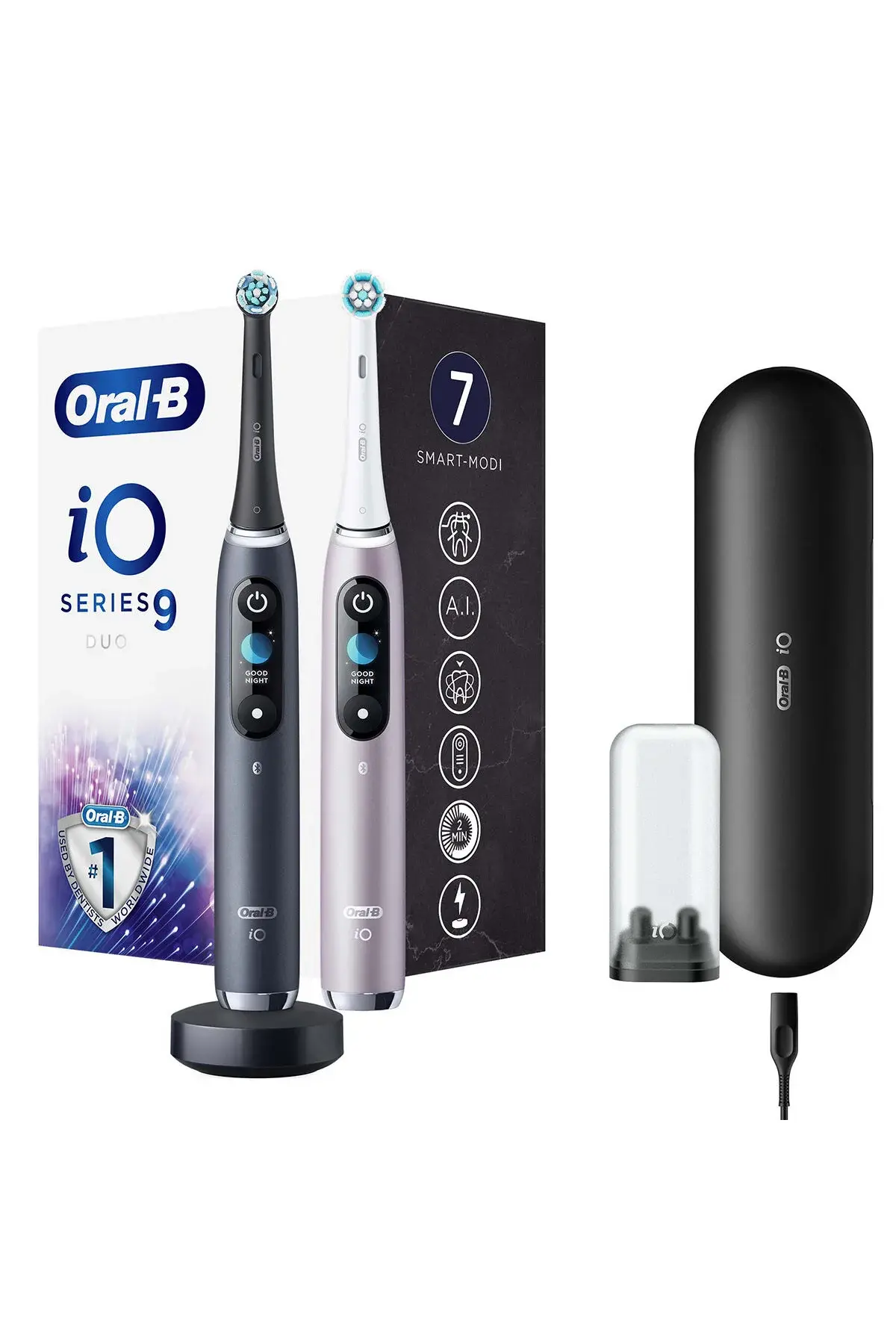 Oral-B iO - 9 - Siyah/Pembe 2'li Şarjlı Diş Fırçası Seti