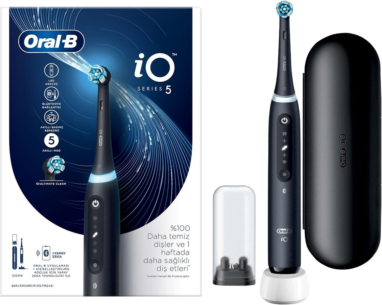 Oral-B iO 5 Şarjlı Diş Fırçası - Mat Siyah-