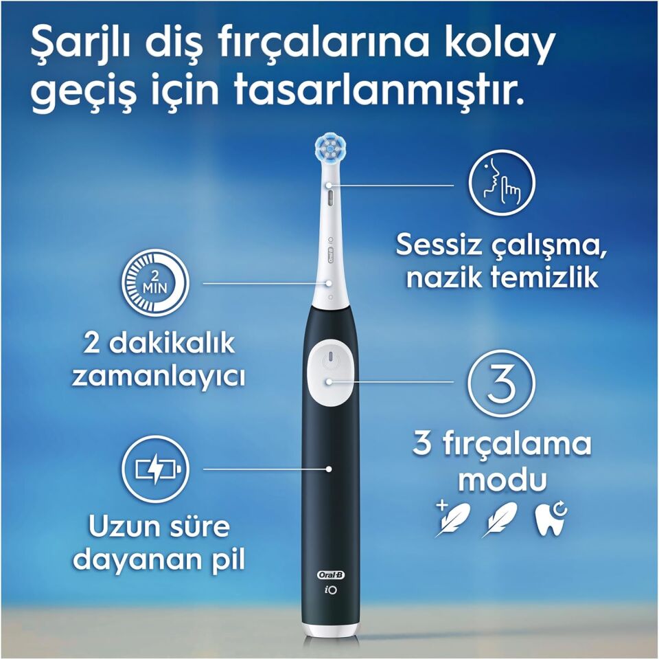 Oral-B iO 2 Şarjlı Diş Fırçası Seti 2'li – Gece Siyahı / Yeşil