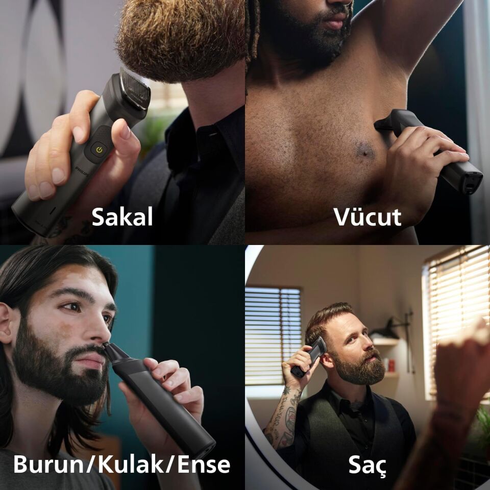 Philips MG5940/15 12'si 1 Arada Erkek Bakım Seti - Yüz/saç/vücut (Islak/kuru Kullanım)