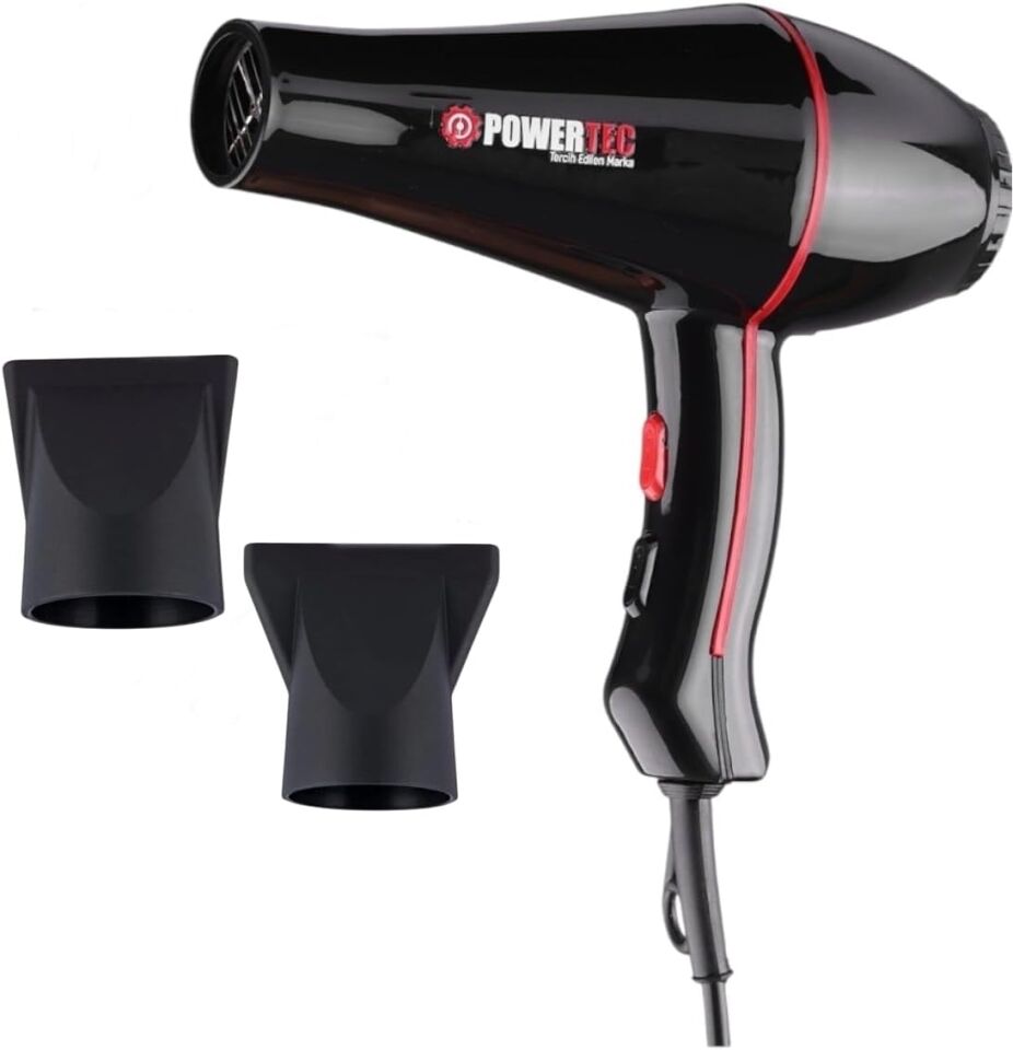 Powertec TR-601 (2500 W) Turbo Professional Series Fön Makinesi & Saç Kurutma 2.7m Uzun Kablolu Yeni Versiyon