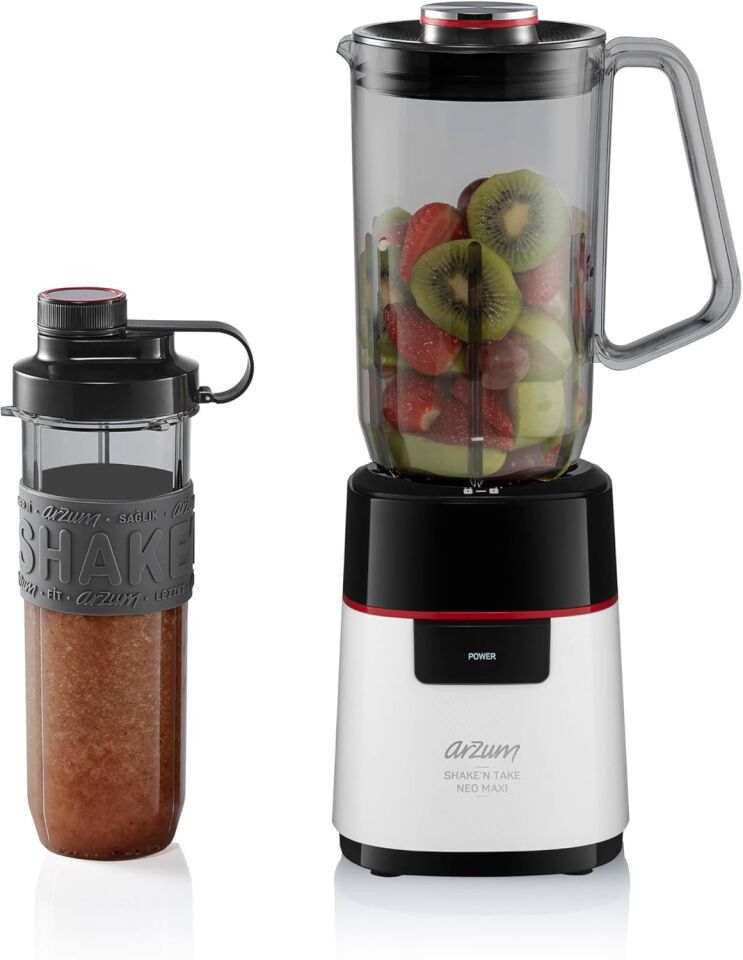 Arzum Shake'N Take Neo Maxi Sürahi Blender 1L Sürahi ve 570ml Şişe 500W Siyah - AR1174