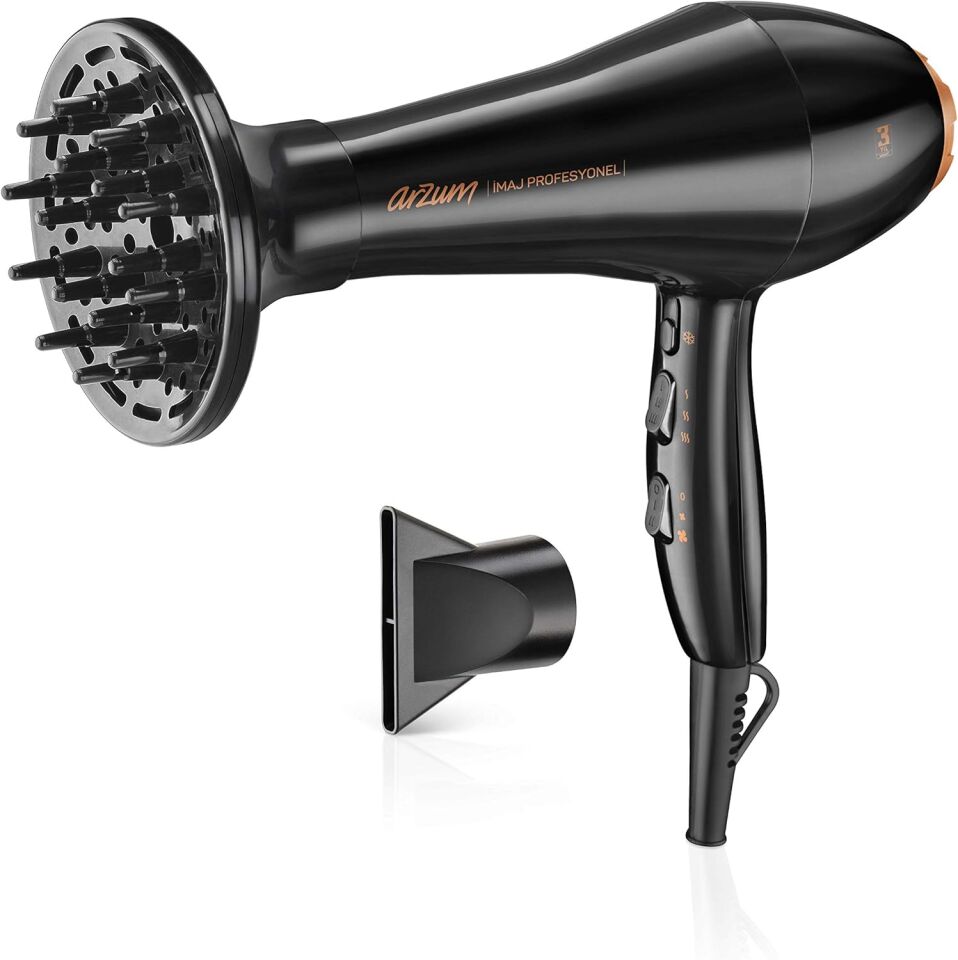 Arzum İmaj Profesyonel Saç Kurutma Makinesi AC Motor 2200W Siyah - AR5010