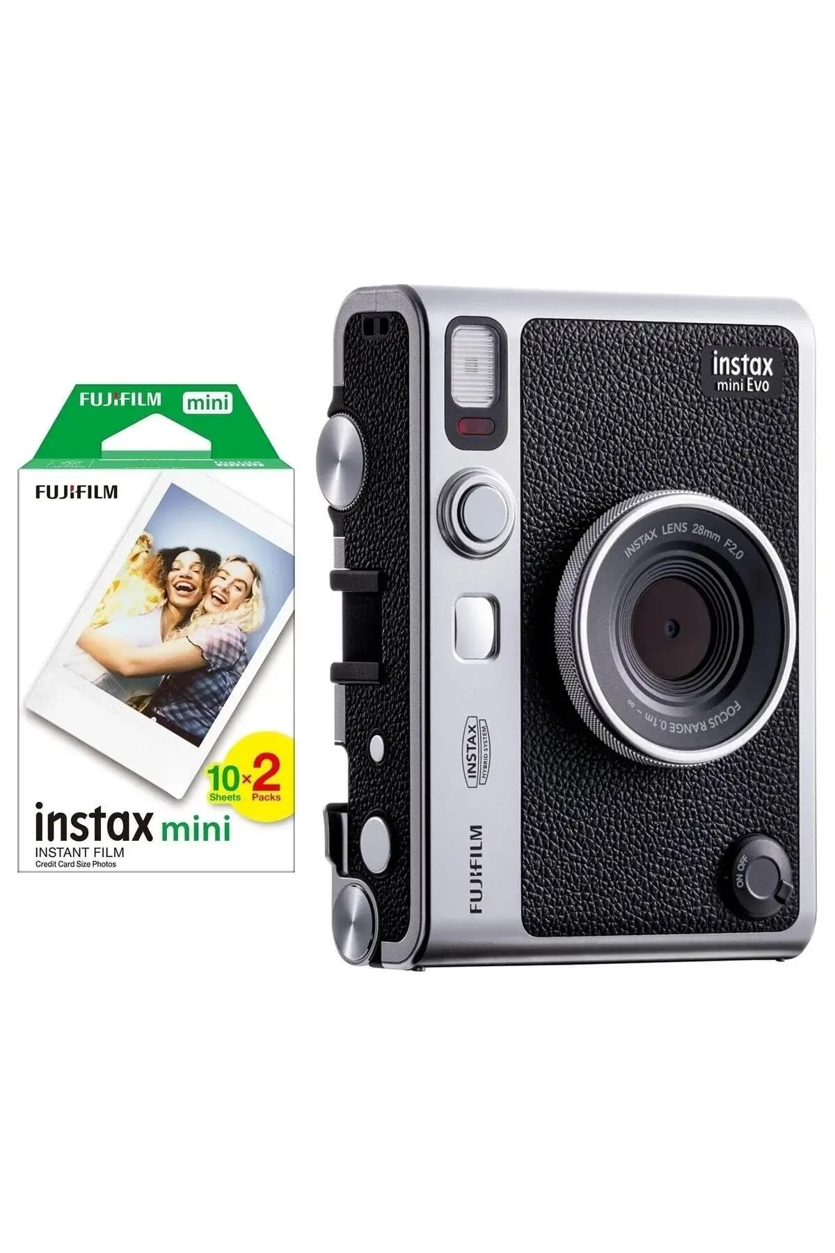 Fujifilm Instax Mini Evo Siyah Fotoğraf Makinası ve 20'li Film
