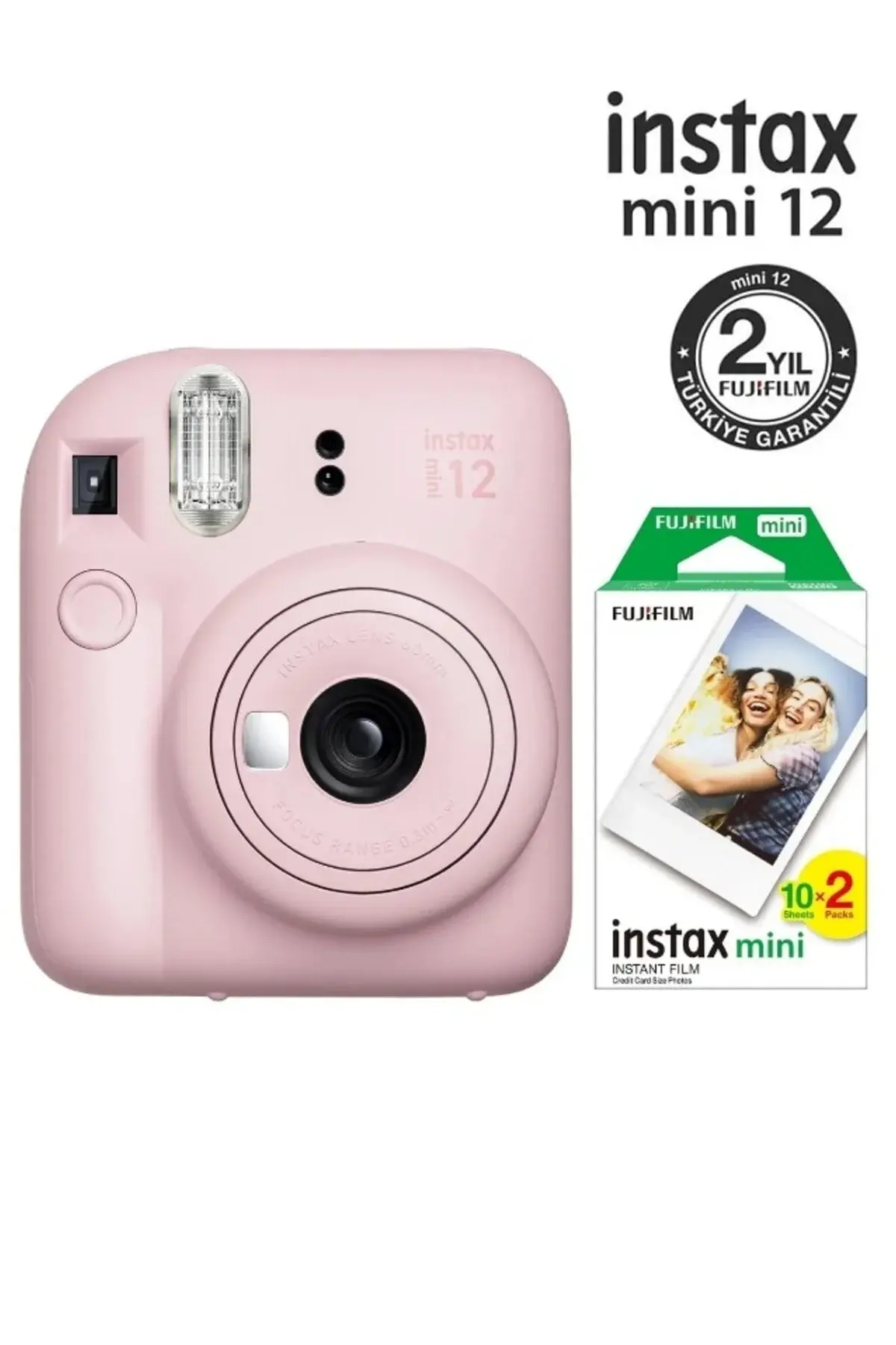 Fujifilm Instax Mini 12 Pembe Fotoğraf Makinesi Ve 20'li Mini Film