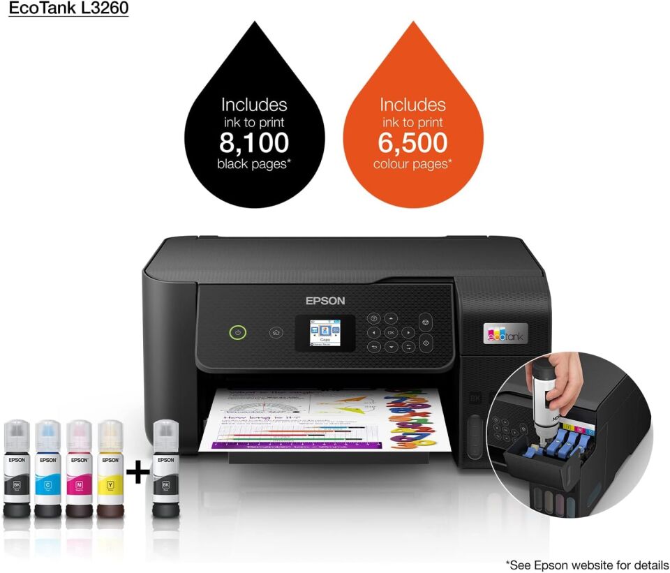 Epson Ecotank L3260 Tarayıcı + Fototopi + Wifi Direct + Tanklı Yazıcı