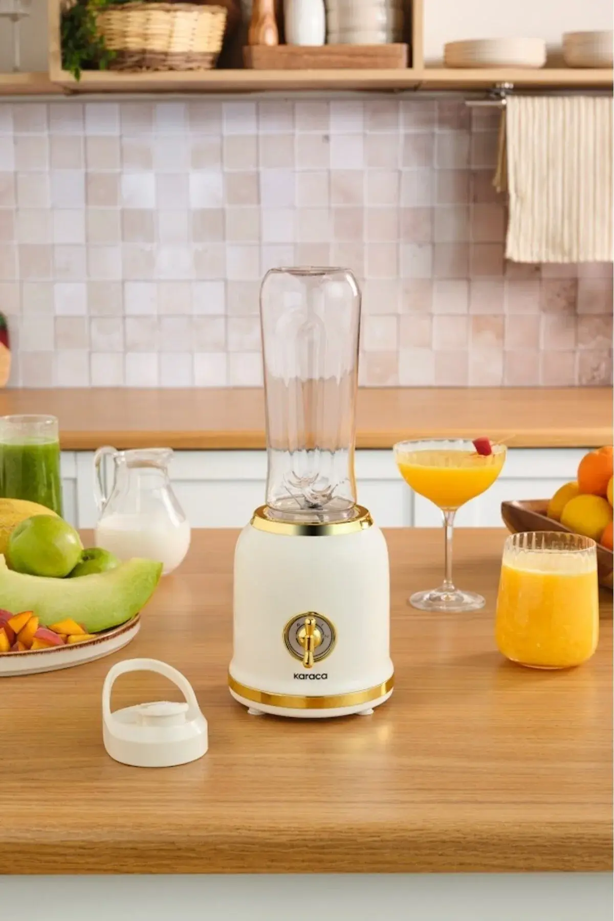 Karaca Retro Personal Kişisel Smoothie Blender Cream