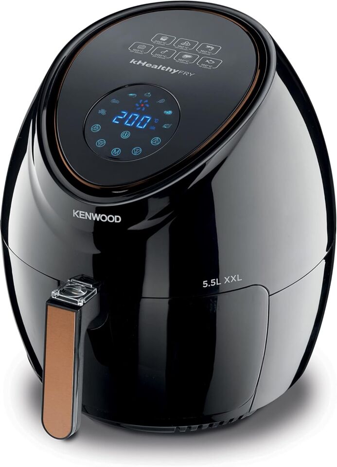 Kenwood Airfryer XXL Siyah HFP50.000BK - 5,5 Litre Geniş Hazne Kapasitesi, 1800 Watt, Dijital Dokunmatik Ekran, 7 Farklı Programlama, 80-200°C Sıcaklık Ayarı, Kolay Temizleme
