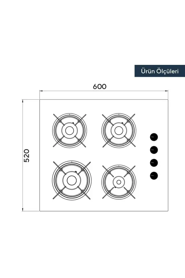 KUMTEL KO-40 TAHDF Cam Ankastre Ocak - Siyah
