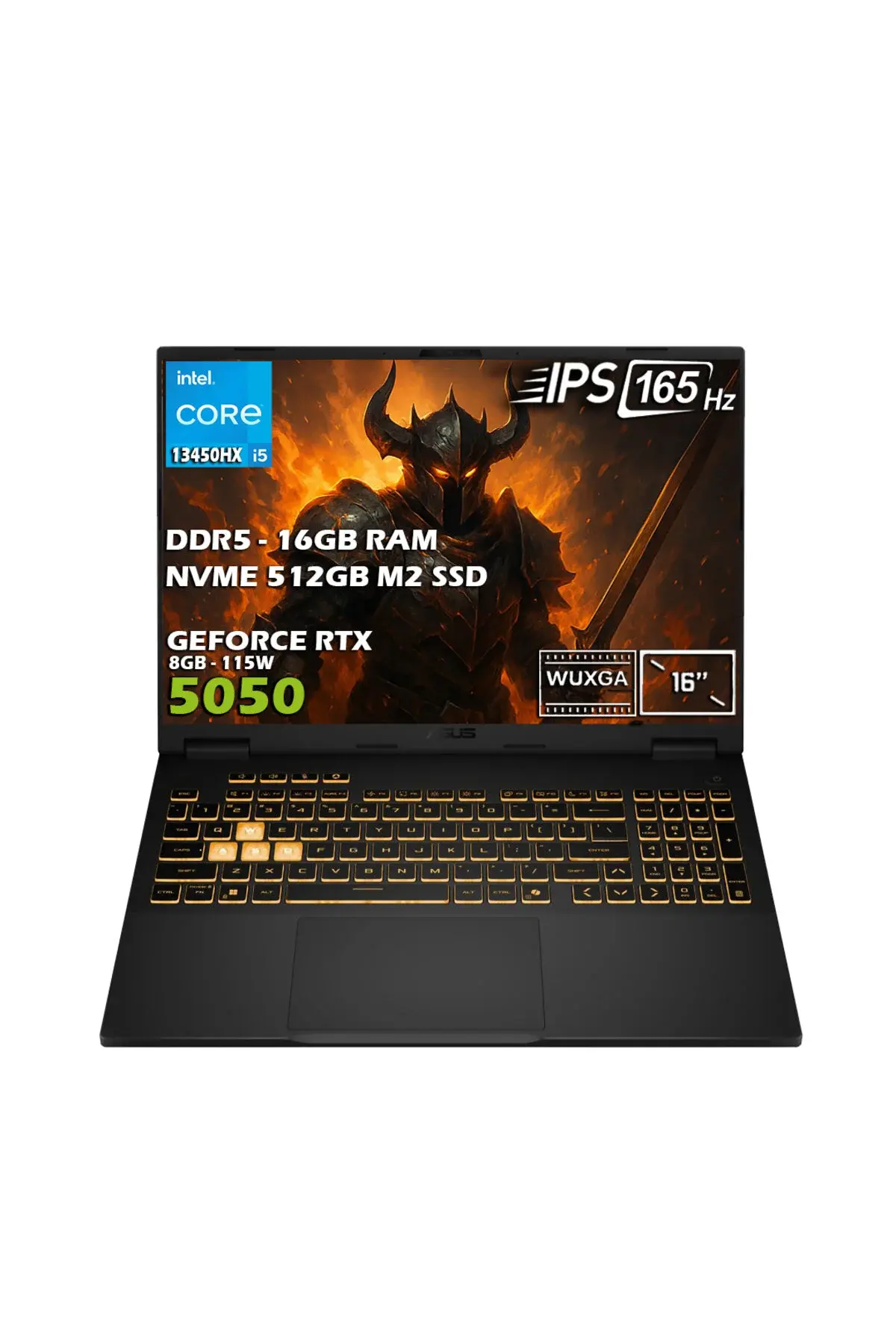 ASUS TUF F16 FX608JH-RV010-Gaming Intel Core i5-13450HX 16GB 512GB SSD RTX5050 16'' FHD WUXGA 165Hz IPS