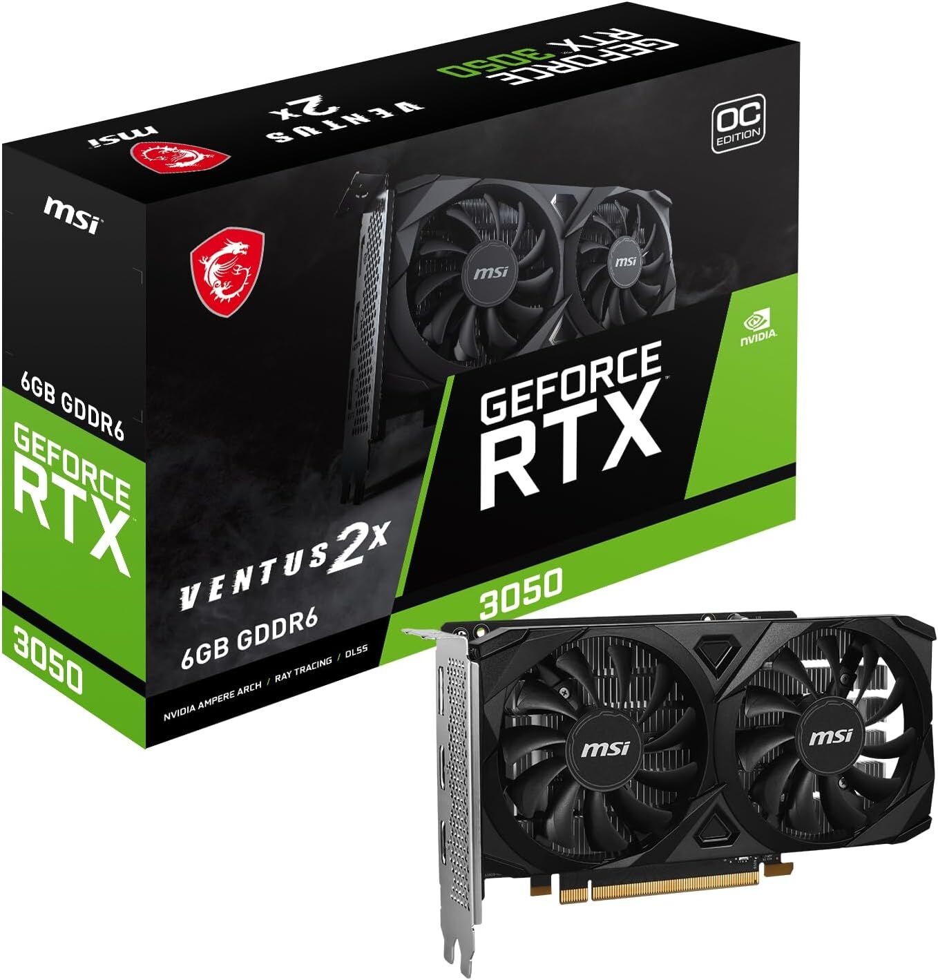 MSI GeForce RTX 3050 VENTUS 2X E 6G OC 6GB GD6 Ekran Kartı