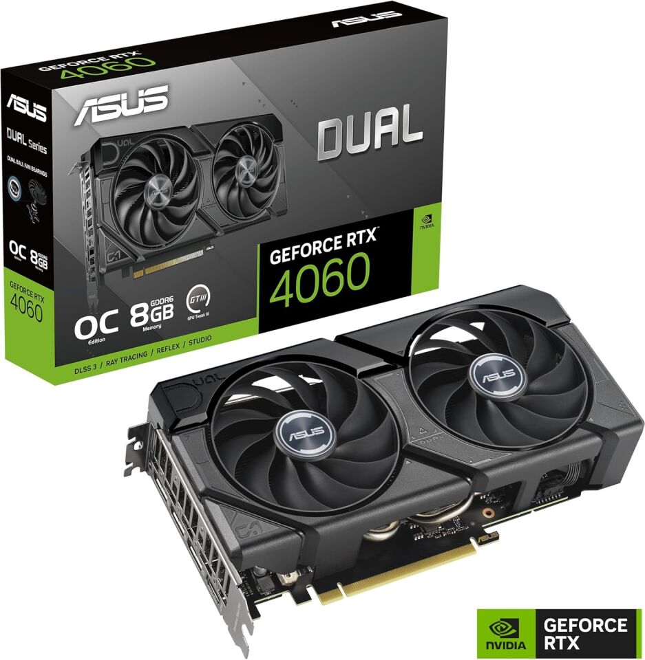 Asus DUAL-RTX4060-O8G-EVO 8GB Geforce RTX4060 GDDR6 128bit HDMI 3xDP 16x Ekran Kartı