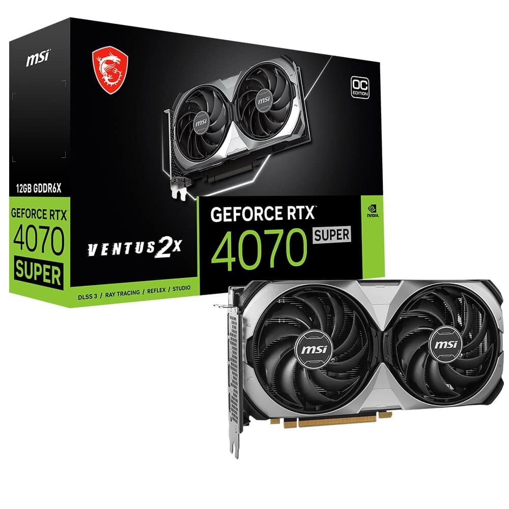 MSI Geforce Rtx 4070 Super 12g Ventus 2x Oc Gddr6x 192bıt Dx12 Dlss 3 Gaming (OYUNCU) Ekran Kartı