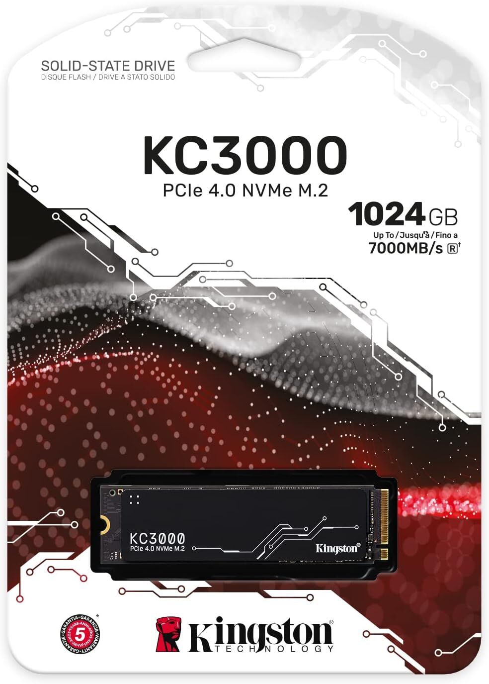 Kingston 1TB KC3000 NVMe M.2 7000MB / 6000MB Yazma Hızı SKC3000S/1024G SSD