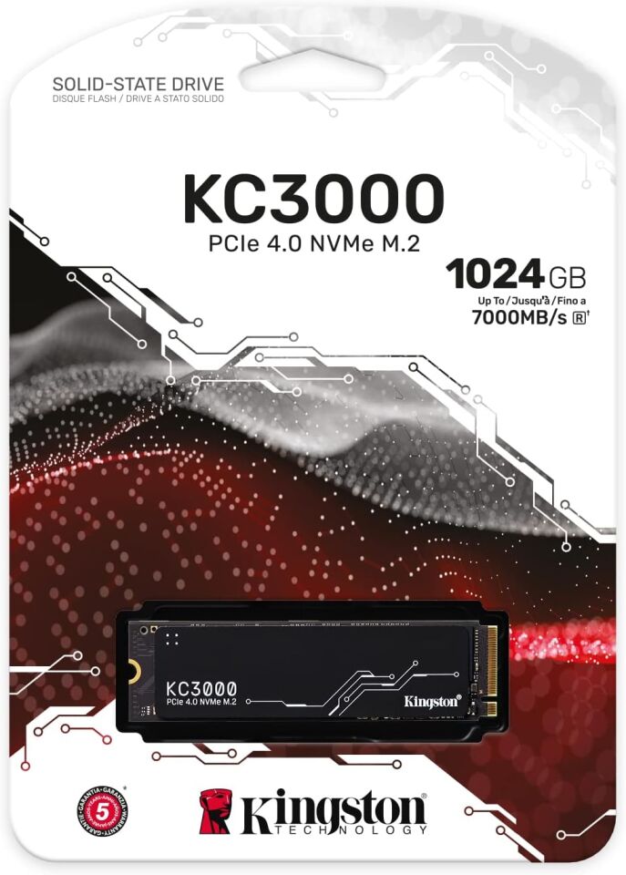 Kingston 1TB KC3000 NVMe M.2 7000MB / 6000MB Yazma Hızı SKC3000S/1024G SSD