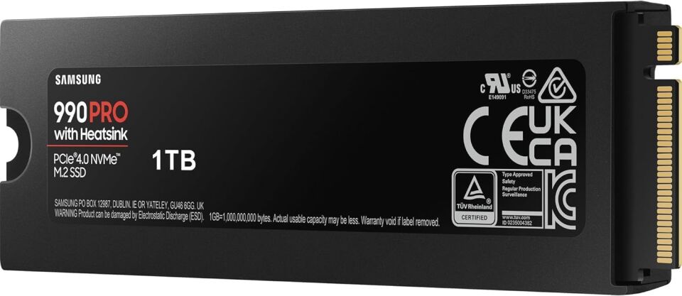 Samsung 1TB 990 PRO MZ-V9P1T0CW 7450- 6900MB/s M2 NVMe Gen4 Disk Soğutuculu
