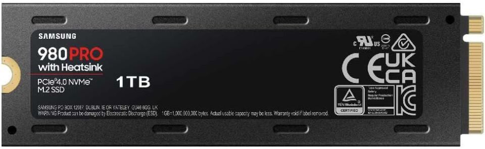 Samsung 1tb 980 Pro Heatsink M.2 Nvme Mz-v8p1t0cw