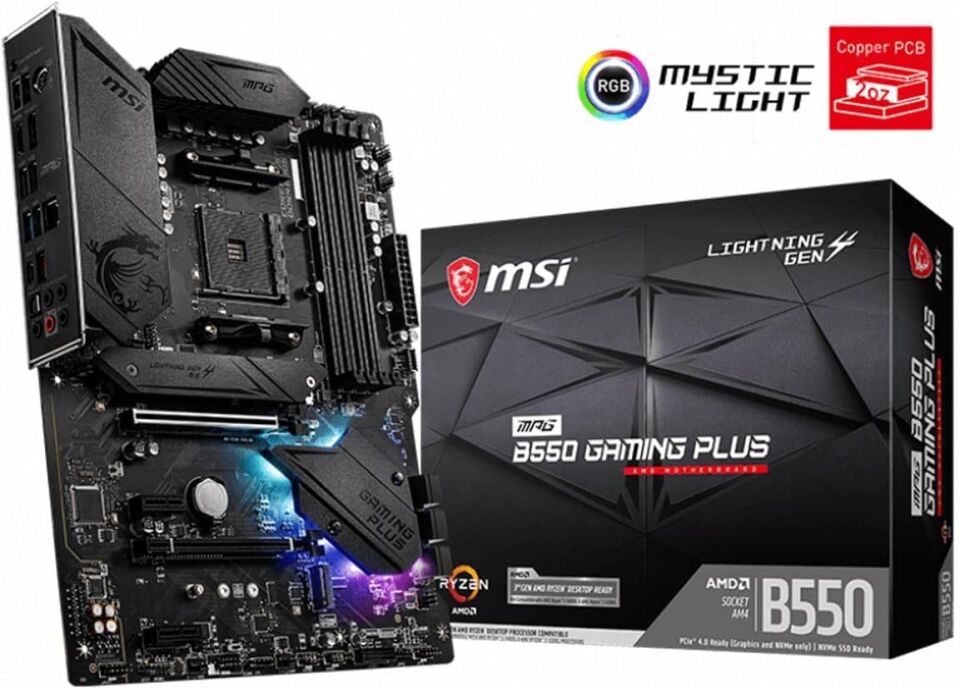 MSI MPG B550 GAMING PLUS Amd B550 Soket AM4 DDR4 4400MHz (O.C) M.2 ATX Anakart