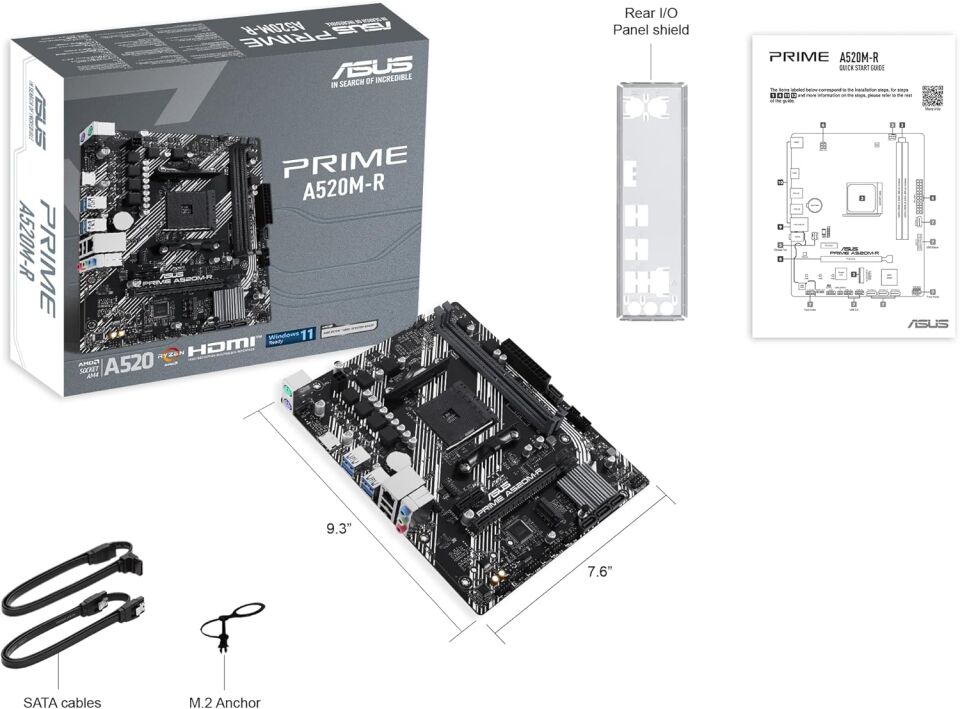 ASUS Prime A520M-R DDR4 (5100MHz)OC M.2 HDMI PCIe 3.0 AM4 mATX Anakart