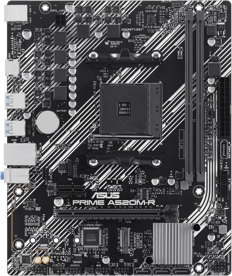ASUS Prime A520M-R DDR4 (5100MHz)OC M.2 HDMI PCIe 3.0 AM4 mATX Anakart