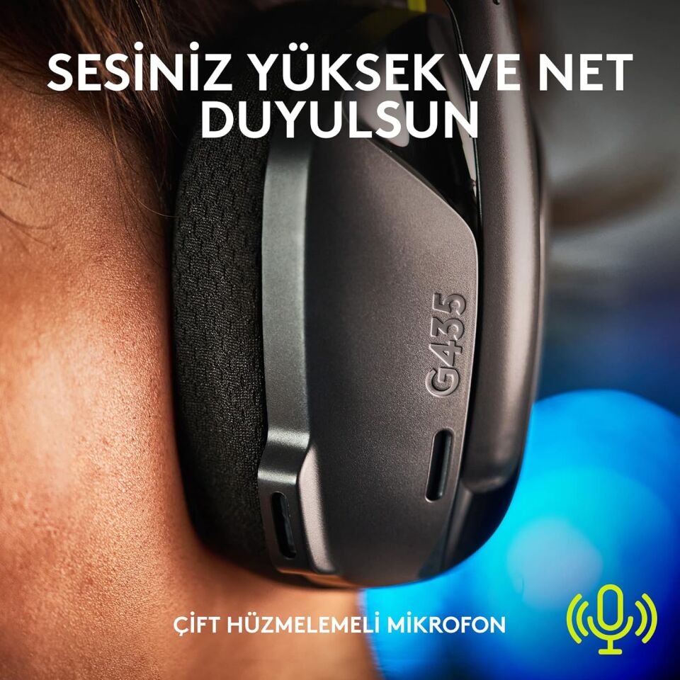 logitech G G435 Lightspeed Kablosuz Siyah Oyuncu Kulaklığı - 981-001050
