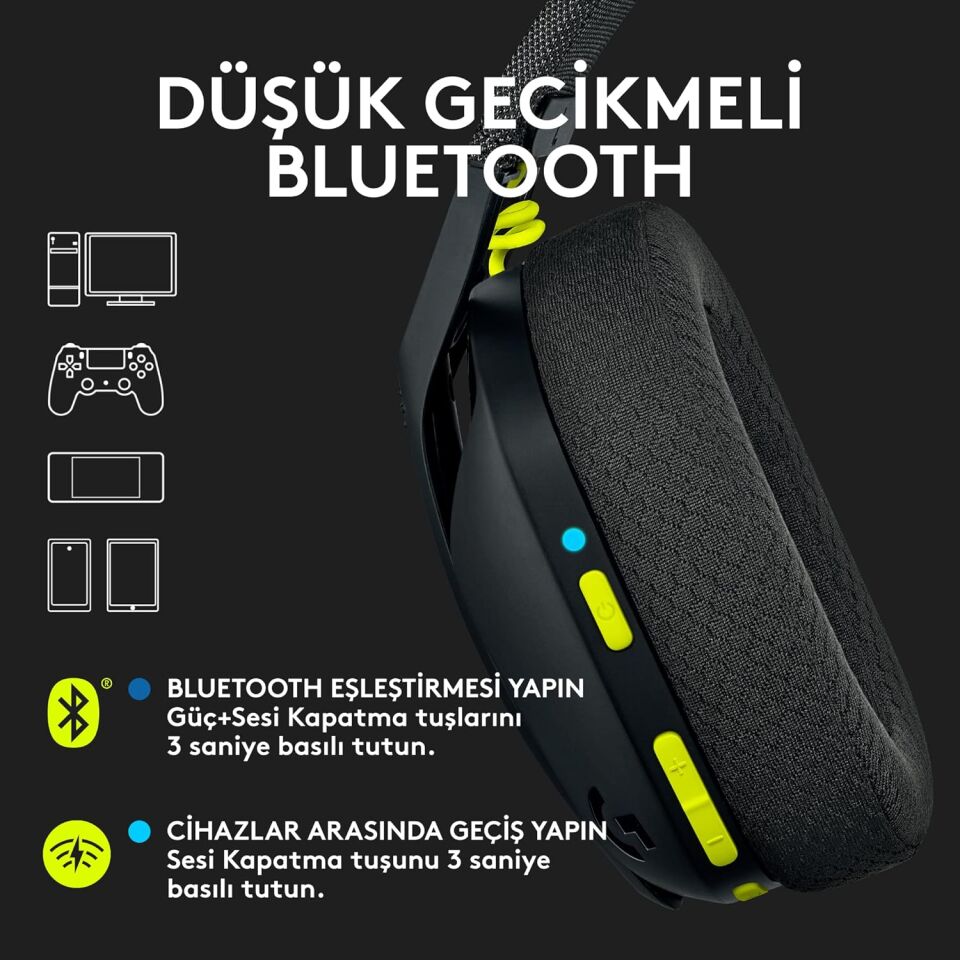 logitech G G435 Lightspeed Kablosuz Siyah Oyuncu Kulaklığı - 981-001050