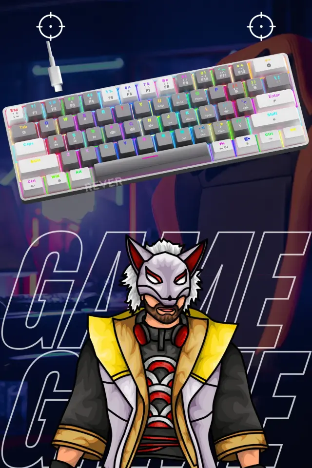 Rever Mekanik Oyuncu Klavyesi Red Switch RGB Led Işıklı Kablolu Gaming Klavye