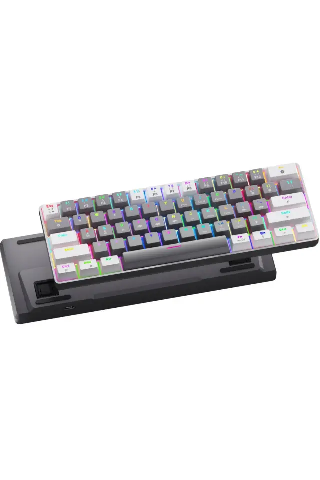 Rever Mekanik Oyuncu Klavyesi Red Switch RGB Led Işıklı Kablolu Gaming Klavye