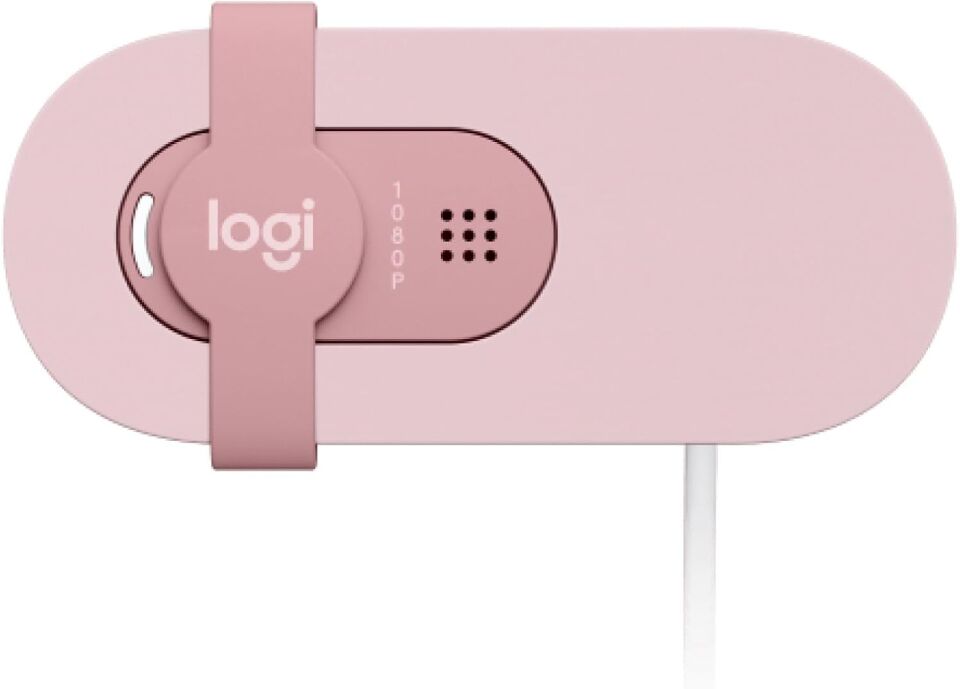 logitech BRIO 100 Full HD 1080p Gizlilik Kapaklı Mikrofonlu Web Kamerası - Pembe