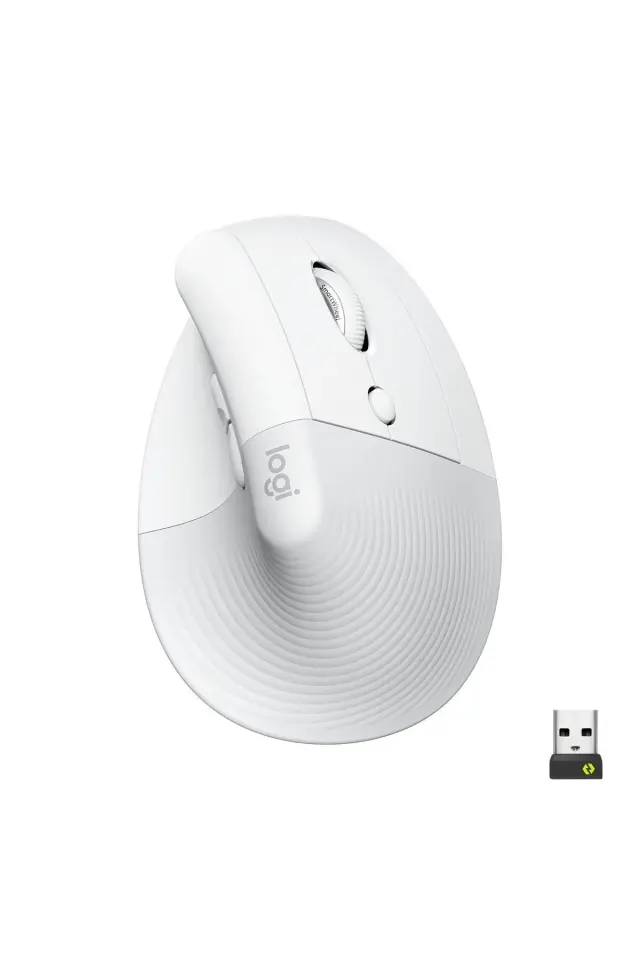 logitech Lift Sessiz Kablosuz Ergonomik Dikey Mouse, Beyaz 910-006475