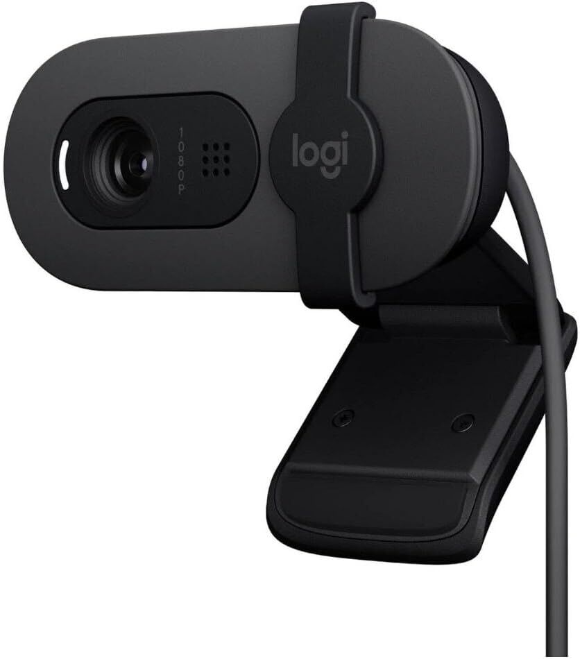 logitech BRIO 100 Full HD 1080p Gizlilik Kapaklı Mikrofonlu Web Kamerası - Siyah