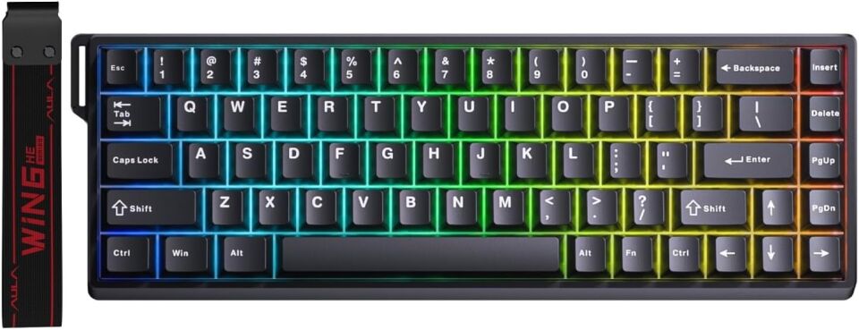 Aula Win68 HE Manyetik Klavye Rapid Trigger GrayWood Swtich 8000Hz RGB TKL Hot Swap Oyuncu Klavyesi