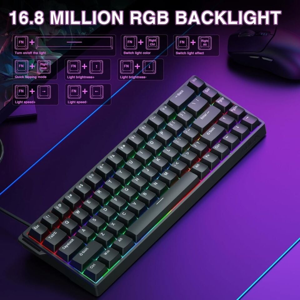 Aula Win68 HE Manyetik Klavye Rapid Trigger GrayWood Swtich 8000Hz RGB TKL Hot Swap Oyuncu Klavyesi