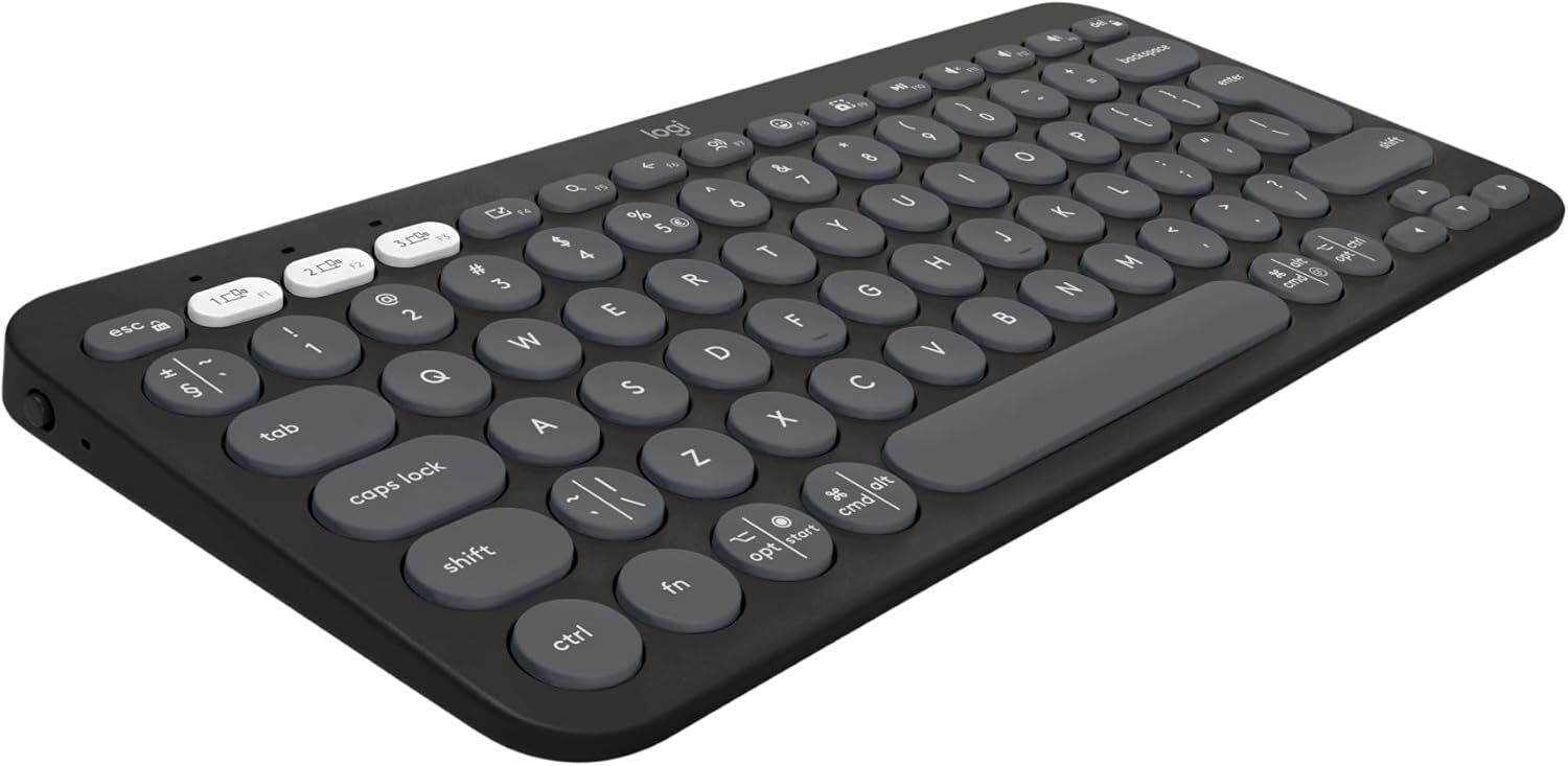 logitech K380s Pebble Keys 2 Çoklu Cihaz Özellikli Bluetooth Türkçe Q Klavye Gri 920-011859