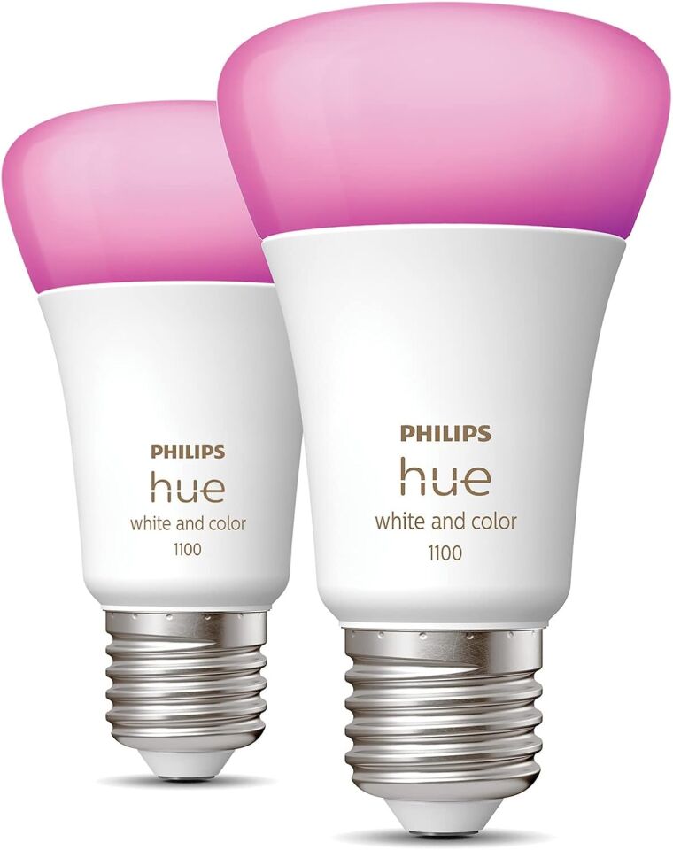 Philips HueWCA 9-75W E27 1100 Lumen Renkli Akıllı Ampul 2'li Ekopaket A60