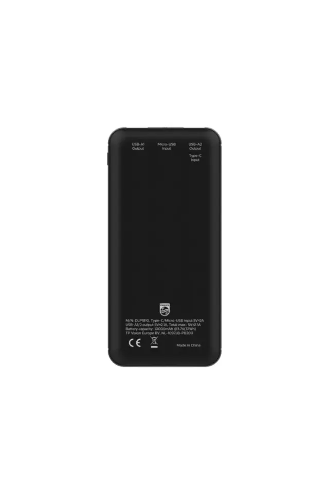 Philips DLP1810NB 10.000 mAh Power Bank Siyah (2 Çıkış)