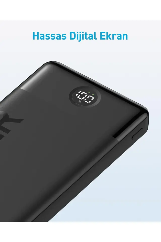 Anker 10000 mAh PowerBank 12W - 2 Port Dijital Ekranlı - Taşınabilir Şarj Cihazı
