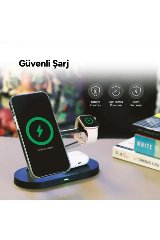 Ttec Aircharger Quattro M Magsafe Uyumlu Iphone+applewatch+airpods Led Li Kablosuz Hızlı Şarj Standı