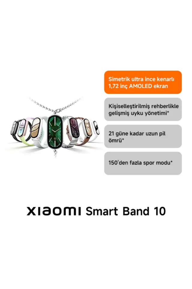 Xiaomi Smart Band 10 - Siyah Akıllı Bileklik (Xiaomi Türkiye Garantili)