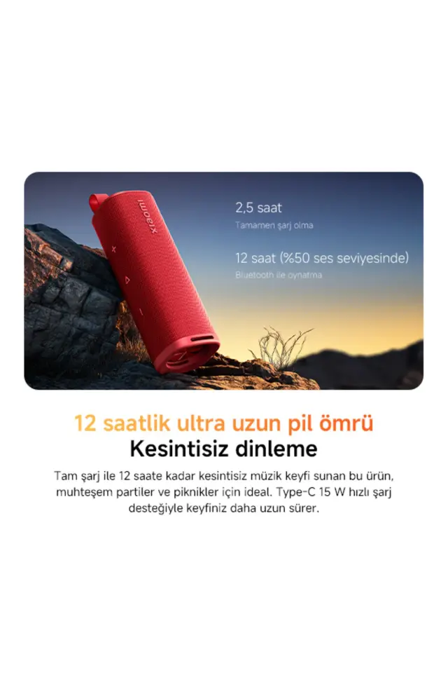 Xiaomi Sound Outdoor 30W IP67 Taşınabilir Bluetooth Hoparlör Kırmızı (Xiaomi Türkiye Garantili)