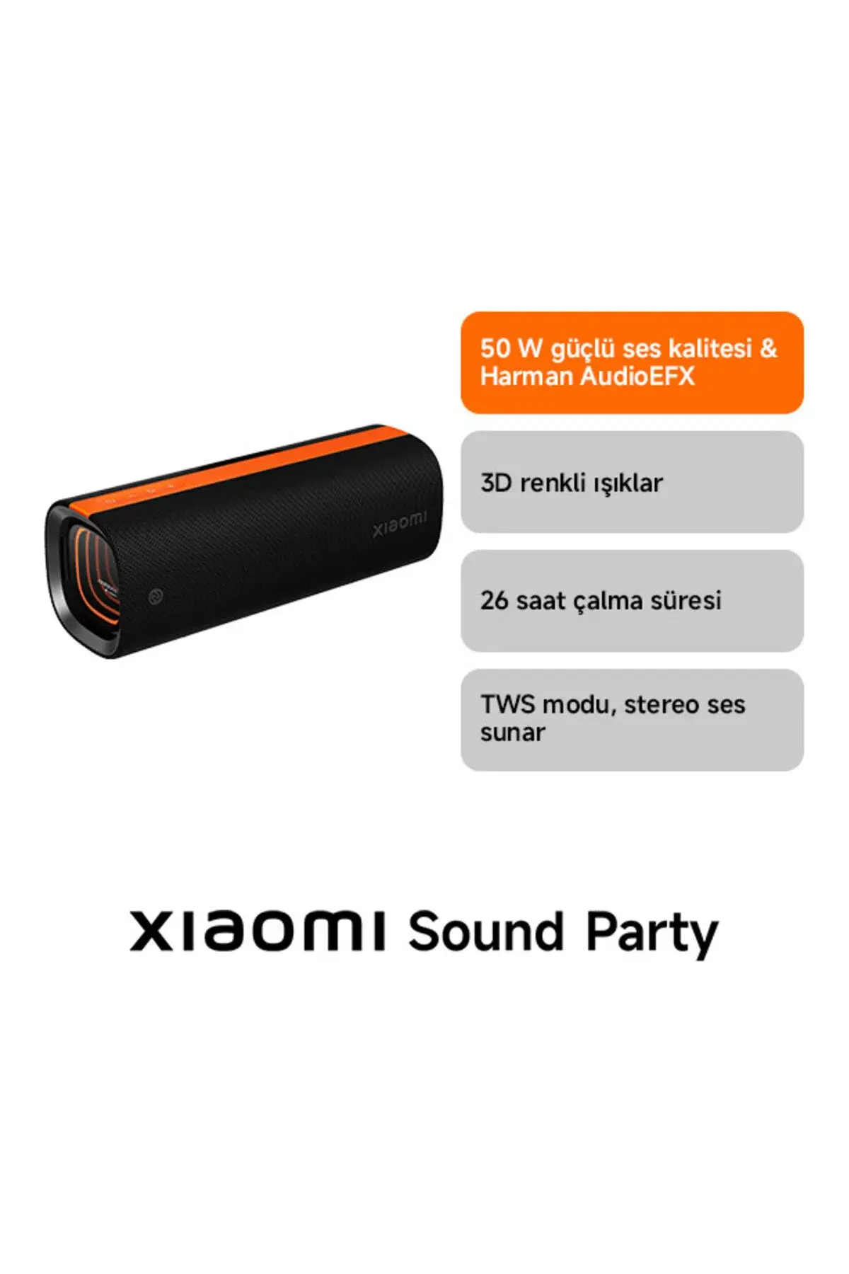 Xiaomi Sound Party Taşınabilir Bluetooth Hoperlör Siyah (Xiaomi Türkiye Garantili)