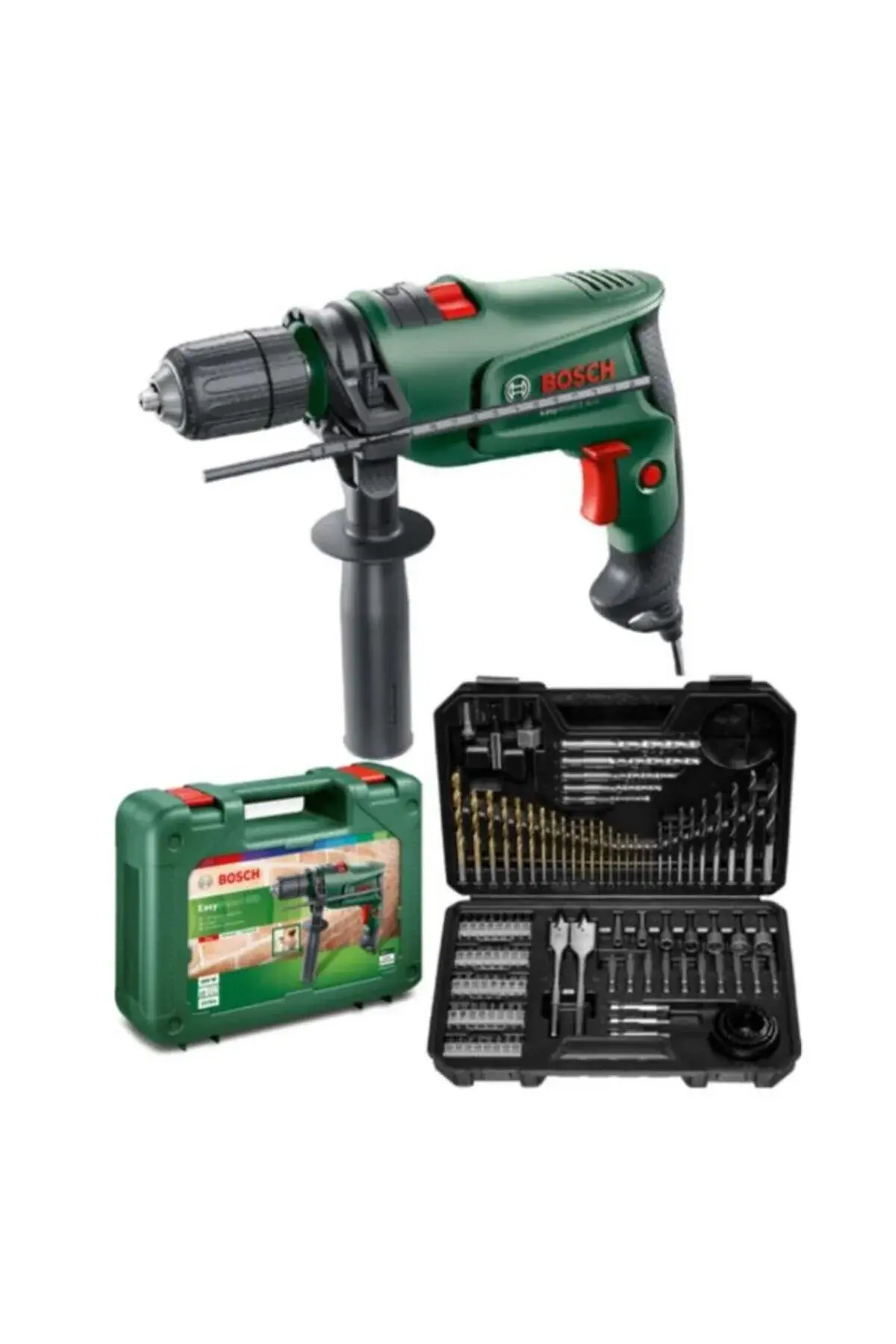 Bosch Easyimpact 600 13MM 600 Watt Darbeli Matkap + 103 Parça Matkap Ucu Vidalama Ucu Lokma Ucu Seti